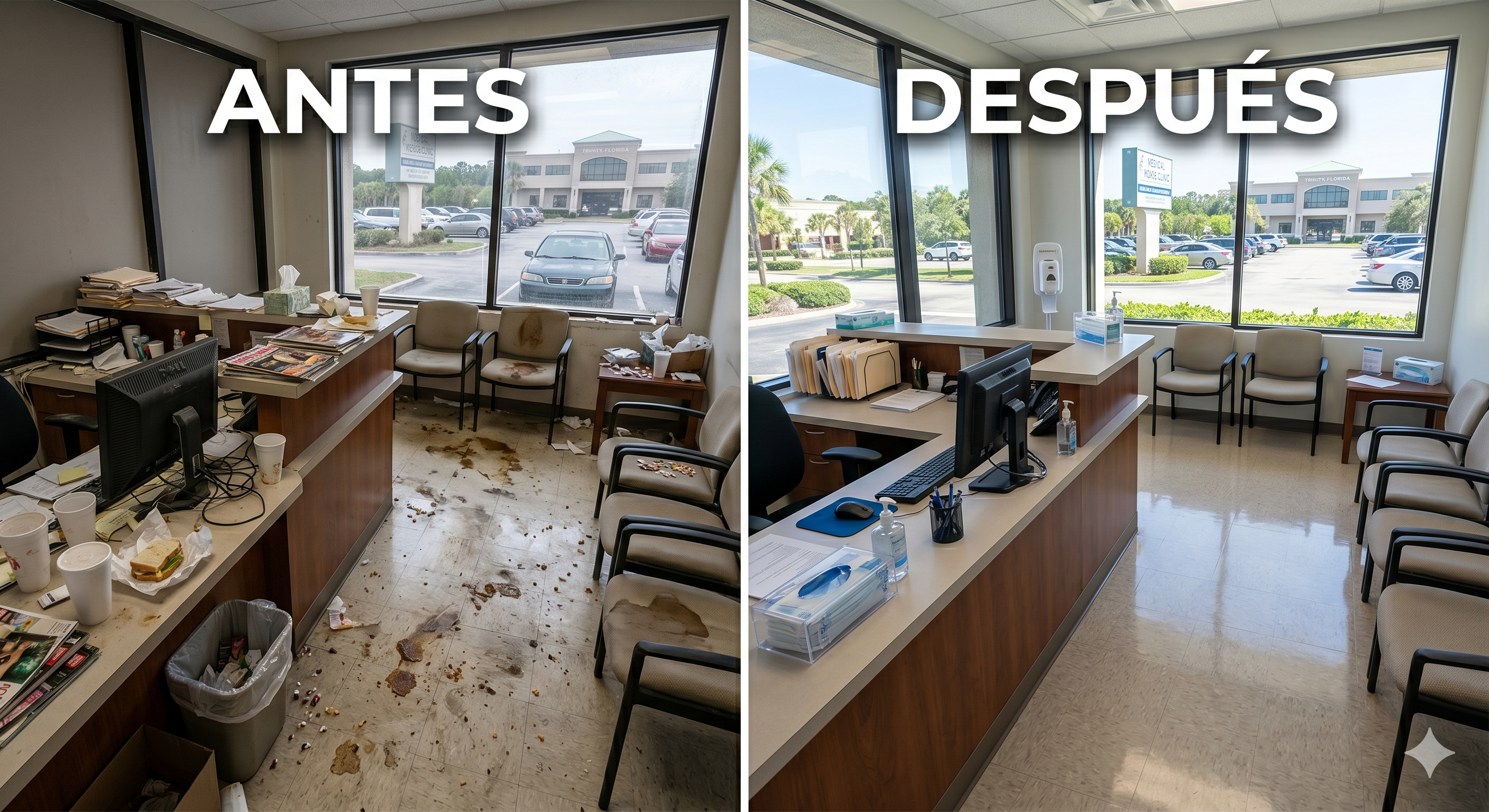 Clinic Cleaning Before and After